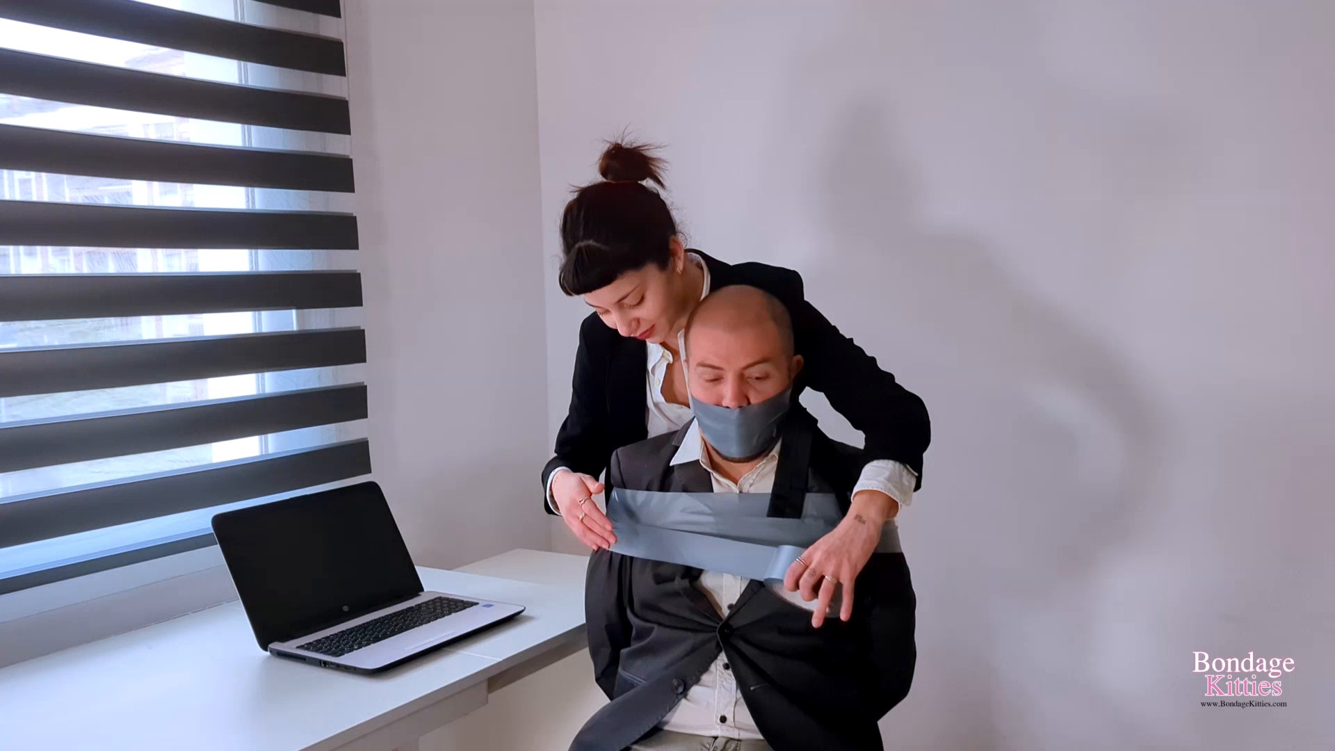 Bondage Kitties  foot femdom free - My sexy boss tie me first day of job. Starring  00000