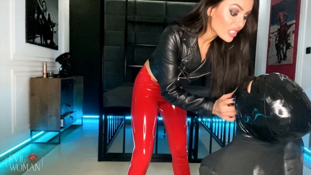  femdom shame - Latex Ass Worship And Face Slapping For This Loser 00001