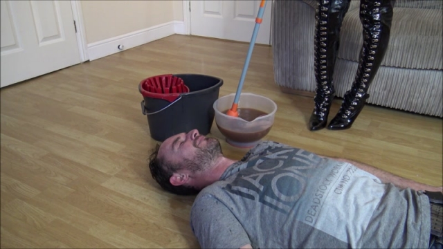 Evil Bitch – Slave Gets Dirty Smelly Mop In His Face. Starring Princess Brook [Dirt Play]