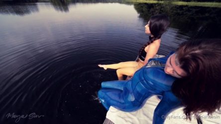Miss Melisande Sin (BAREFOOT) Latex lake Nymphs. Starring Mistress Melody and Miss Mae Ling  Maya Sin