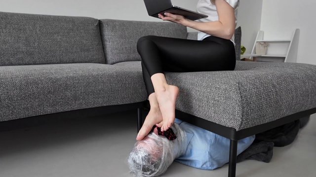 Ava Krass - My work environment (the mummified head is a footrest for my feet) 00002