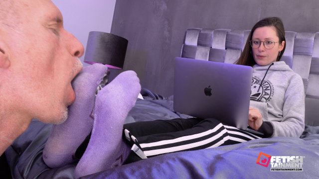 FEMDOMSQUAD Video Store - Nerd Lady Lina: Lick the sweat out of my nerd socks while I keep studying -  00001