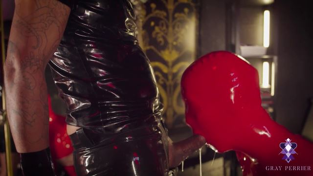 Latex & Bondage II - TS Gray Perrier Submits in Full Latex to Mickey Mod - Full of Spit, Deepthroating, Slapping, Flogging, Sucking, Anal Fucking, Cum.... -  00000