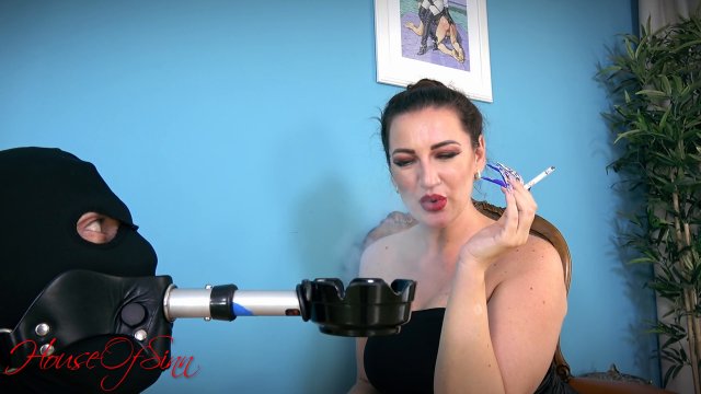 House of Sinn - Smoking Fetish and Human Ashtray: The enchanting pleasure of Kinky Domina while She smokes a cigarette Pov 00002