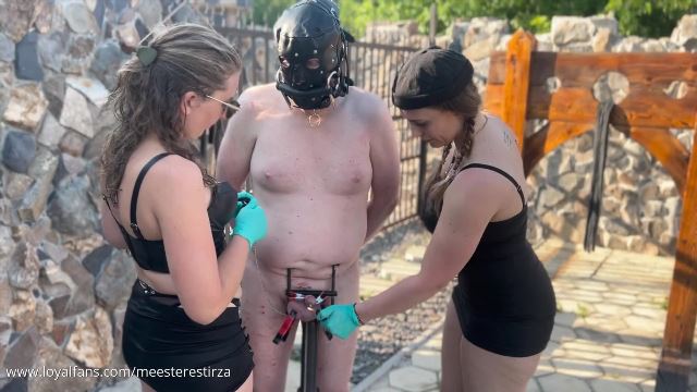 MISTRESS TIRZA femdom extreme ballbusting – CBT on a bondaged CASTLE WAY wih CreATIVE dick CBT
