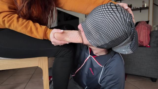Dirty gym socks and foot gagging with plank challenge and heel gagging -  00002