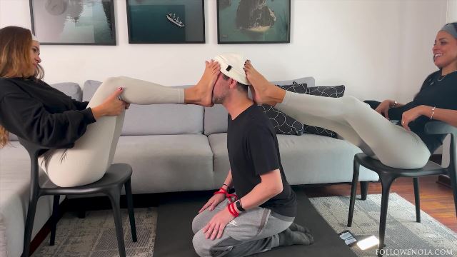 Tag Team Foot Gagging Mistress Enola We Shared His Gag Reflex Like He Was Nothing Extreme Deep Feet -  00000