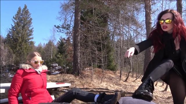 NINA MOROVIC - A trip to the mountains - OUTDOOR INHUMAN trampling and boot worship IN THE SNOW - 00000