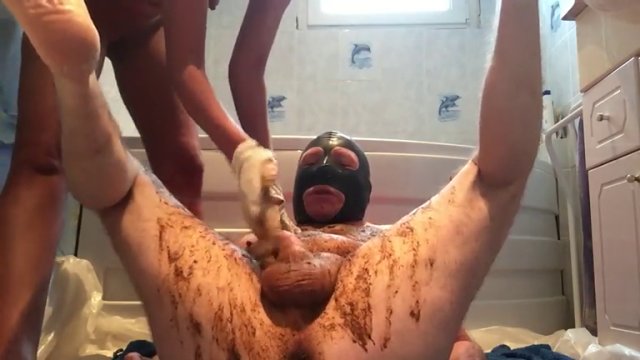 Mistress shits on his torso 00002 Mistress shits on his torso 00002