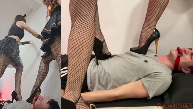 #35 Anya And Beatriz Trampling with Scary High Heels - Pumpkin and bunny costume -  00001