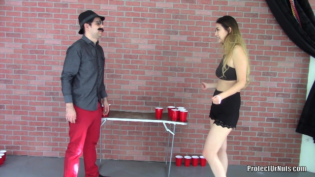 Protect Ur Nuts hard ballbusting mistress - Universe Ballbusting - Liana - Nutshot Beerpong 00000