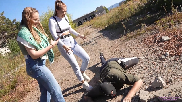 SERVANTS FOR GIRLS 2021 femdom goddess humiliation - Walk with a dirty and smelly and fat loser. Starring NICOLE, LANA 00001