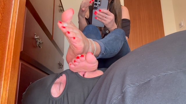UKTQ Foot Stool Ignore Worship - FeetbySherri - Resting My Perfect Indian Feet On Your Face -  00000