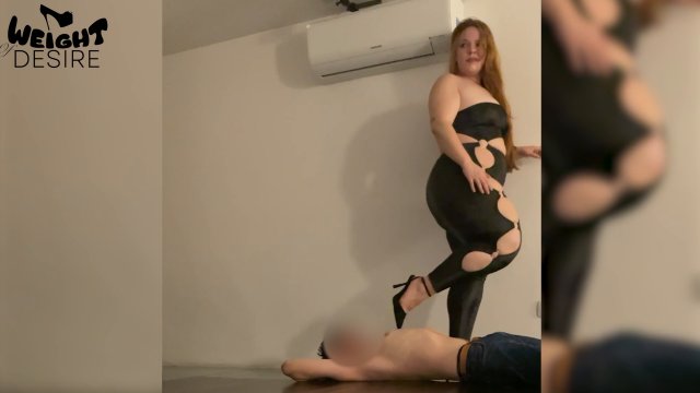 Weight of Desire BBW trampling – Amanda’s High Heels Trampling in a Fetish Outfit