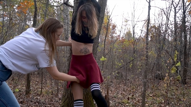 KINGDOM OF FEET AND SLAVES feet tickle woman – bitch tightly bound in the forest