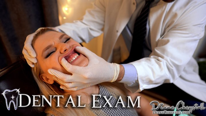 Diane Chrystall sadistic lezdom - Dental Exam in Latex gloves Closeup