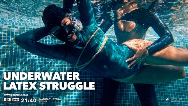 Eroteric Shibari Bondage lesbian femme dom – Underwater Latex Struggle