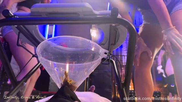 [Scat – Fboom.me] MistressInfinity - 3 mistresses shit in slave mouth